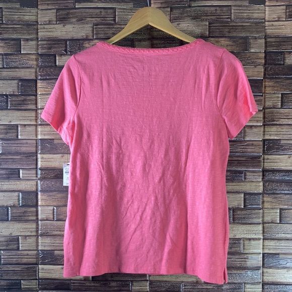 NWT EMBROIDERED SQUARE NECK Camellia Talbots Small Petite Top - Picture 2 of 9